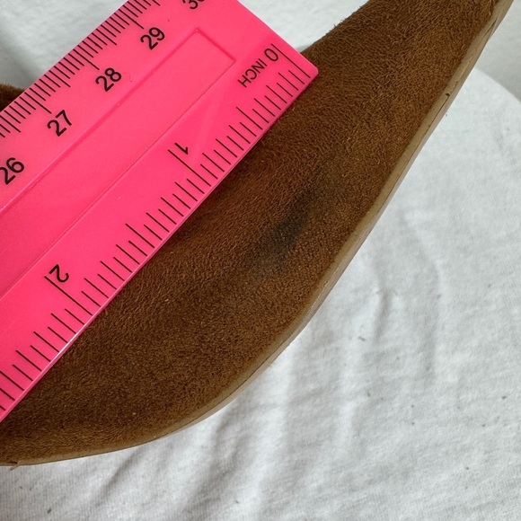 Express Brown Suede Leather Fringe Peep Toe Heeled Boho Western Booties Size 9 - Picture 11 of 11